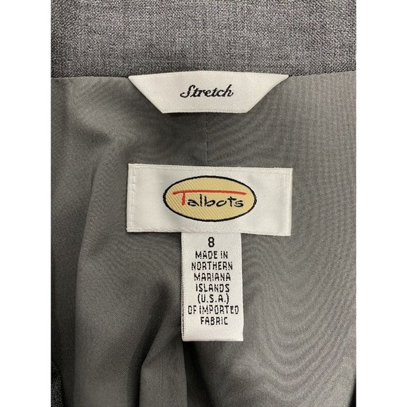 Talbots Stretch Gray Wool Blend 3 Button Notch Lapel Blazer Jacket Pockets 8 - Picture 7 of 8
